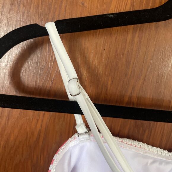 Zaful Red White Plaid Gingham Swim Bathing Suit Top Bikini Lined Padded Small - Picture 5 of 6